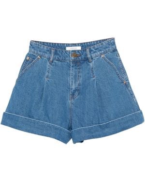 Zimmermann Pleated Cuffed Shorts - Blue