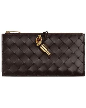 Bottega Veneta Intrecciato-design Nappa-leather Wallet - Grey
