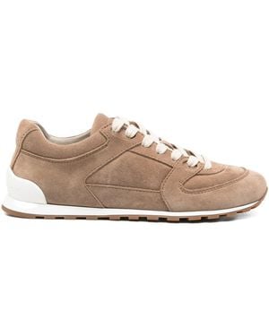Brunello Cucinelli Suede Panelled Trainers - Brown