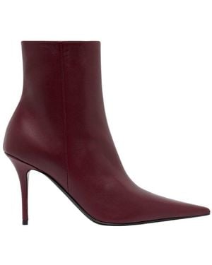 AMINA MUADDI Barbara Bootie 90 Wine Nappa - Purple