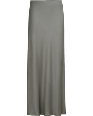 Brunello Cucinelli Satin Cady Maxi Skirt - Gray