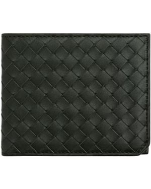 Bottega Veneta Intrecciato Piccolo Bi-fold Wallet - Black