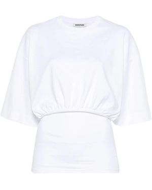 DARKPARK Gathered-detail T-shirt - White