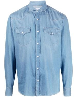 Brunello Cucinelli Denim Cotton Shirt - Blue