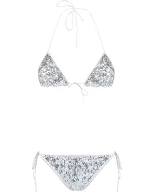 Oséree Sequin-embellished Triangle Bikini Set - White