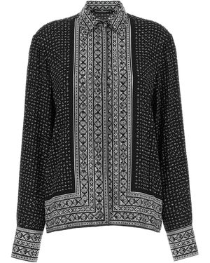 Ermanno Scervino Crystal-embellished Bandana-print Shirt - Black