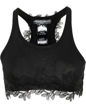 Ermanno Scervino Lace Cropped Top - Black