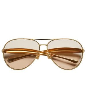 Bottega Veneta Sardine Aviator Sunglasses - Metallic