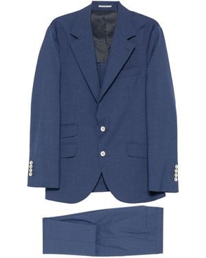 Brunello Cucinelli Notched-lapel Single-breasted Suit - Blue