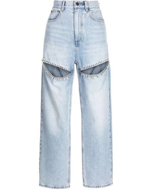 Area Crystal-embellished Straight-leg Jeans - Blue