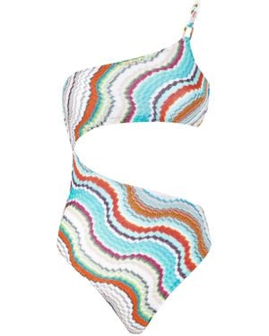 Missoni Zigzag-woven Swimsuit - Blue