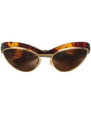 Bottega Veneta Duo Angle Cat Eye Sunglasses - Brown