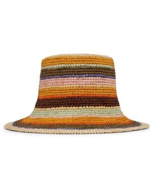 Zimmermann Stripe Raffia Bucket Hat - Multicolour