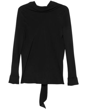 The Row Evo Draped-back Top - Black