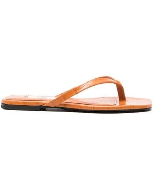 TOTEME Croco-embossed Flip Flops - Brown