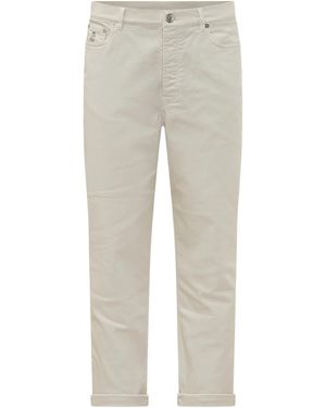 Brunello Cucinelli Logo-patch Trousers - Grey