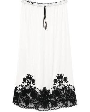 Ermanno Scervino Lace-trim Midi Skirt - White