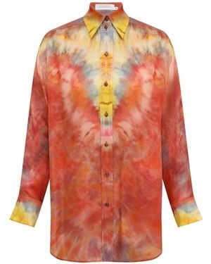 Zimmermann Alchemy Relaxed Satin Shirt - Orange