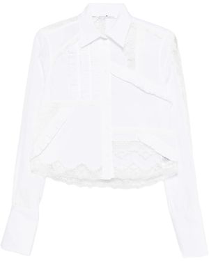 Ermanno Scervino Lace-detail Ruffled Shirt - White