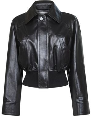 Bottega Veneta Raglan-sleeve Leather Jacket - Black