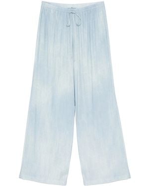 Ermanno Scervino Denim-print Trousers - Blue