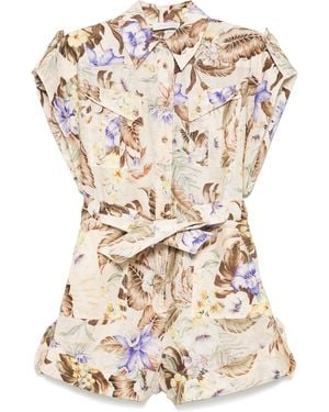 Zimmermann Coco Playsuit - Natural