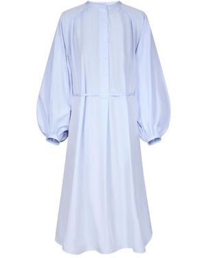 Loulou de Saison Vitti Cotton Poplin Dress - Blue