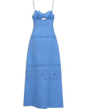 Ermanno Scervino Lace-trimmed Cut-out Midi Dress - Blue