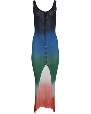 CASABLANCA Gradient-effect Maxi Dress - Blue