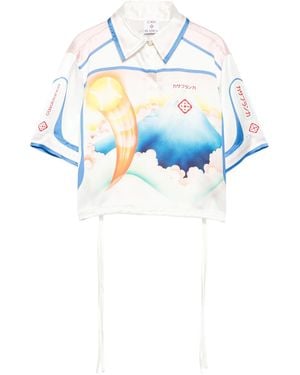 CASABLANCA Printed Silk Top - Blue