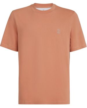 Brunello Cucinelli Logo-detail Crew-neck T-shirt - White