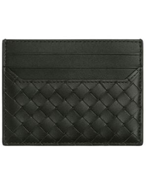 Bottega Veneta Intrecciato Piccolo Calf Leather Card Case - Green