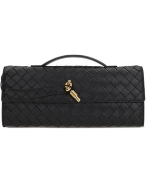 Bottega Veneta Andiamo Intrecciato Knotted Clutch Bag - Black