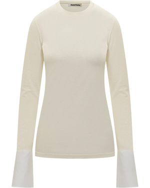 DARKPARK Nora Contrast-cuff T-shirt - White