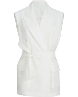 Brunello Cucinelli Belted Gilet - White
