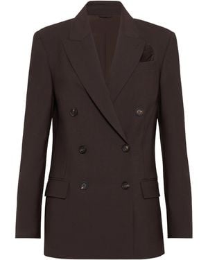 Brunello Cucinelli Double-breasted Tailored Blazer - Brown