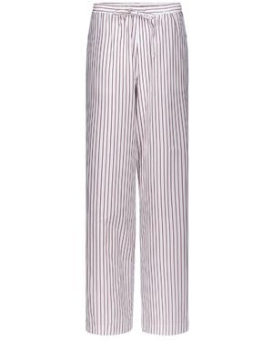 Loulou de Saison Cisco Striped Cotton Poplin Trousers - Purple