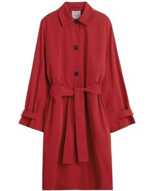 TOTEME Belted Button-fastening Coat - Red