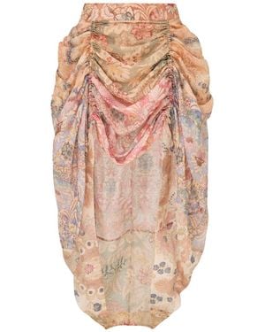 Zimmermann Rebellion Floral Asymmetric Skirt - Pink