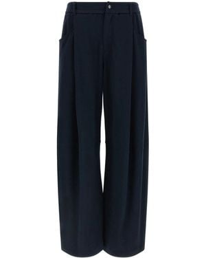 Brunello Cucinelli Panelled Wide-leg Trousers - Blue