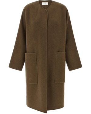 The Row Tiberus Crew-neck Pocket Coat - Natural