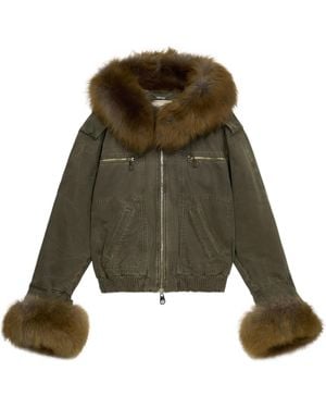 Blumarine Fur-trimmed Bomber Jacket - Green