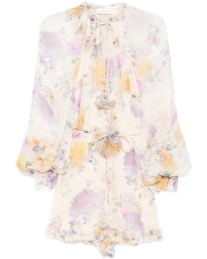 Zimmermann Luna Ruffled Playsuit - White