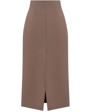 Mugler Brown Pencil Skirt
