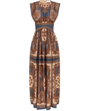 Zimmermann Mahon Waisted Maxi Dress - Brown