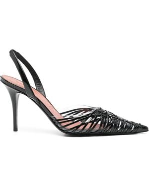 AMINA MUADDI 105mm Lori Slingback Court Shoes - Metallic