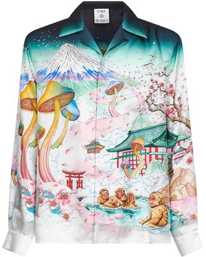 CASABLANCA Multicolour Silk Casual Shirt - White