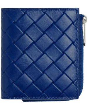 Bottega Veneta Intrecciato Stamp Bi-fold Wallet - Blue