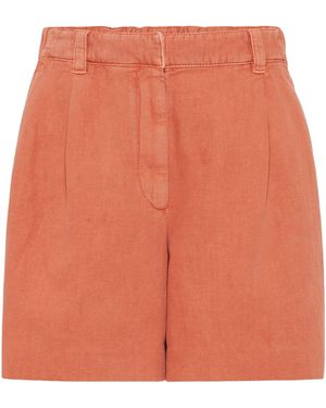 Brunello Cucinelli Pleated Shorts - Orange