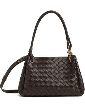 Bottega Veneta Woven Leather Shoulder Bag - Black